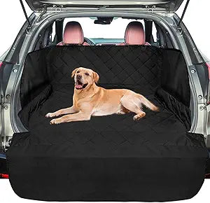F-color SUV Cargo Liner for Dogs, Black 53.5 x 93 Inches | Waterproof, Non-Slip, Side Flaps, Bumper Flap, Trunk Protector for Full-Size SUV, Minivan With Rear Seats Fully Folded Flat