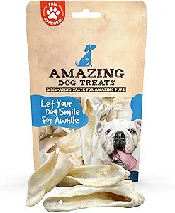 Amazing Dog Treats - Lamb Ears (25 Pcs/Pack)- Natural Dog Chews -Rawhide Alternative - No Hide Dog Bones