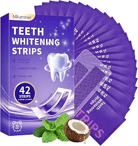 Purple Teeth Whitening Strips 42 Count, Removes Yellow Teeth Stains