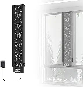 PANO-MOUNTS 36.61-66.93 Inch Vertical Window Fan -Dual Mode Airflow Exhaust Intake and Variable Speed Control for Sliding Windows Tool-Free designed for Bedroom, Humid and Smoke Spaces, Black