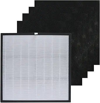 PUREBURG 1183050K Replacement Filter Compatible with Whirlpool Whispure Whispure Pro 2000 WPPRO2000 Series Air Purifiers,H13 True HEPA Activated Carbon Pre-Filters