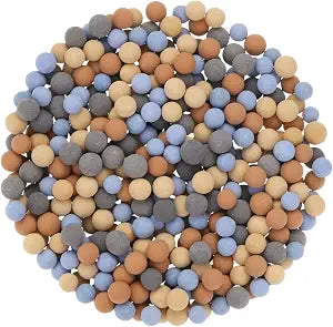 uxcell 4 Packs Replacement Shower Head Bead 5-6mm Shower Filter Beads Replacement Mineral Stone Bead for Water Softener Filtration Shower Head, Red, Yellow, Grey, Blue