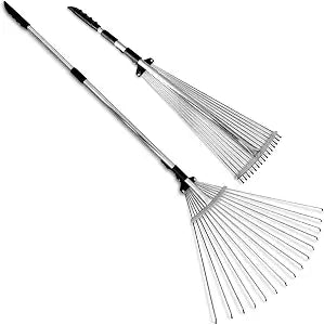 TABOR TOOLS J16A Adjustable Metal Leaf Rake with Expandable Head 8-23", Collapsible & Telescopic Grass Rake for Lawns, Garden & Yard, Ideal for Leaves, Shrubs & Small Areas