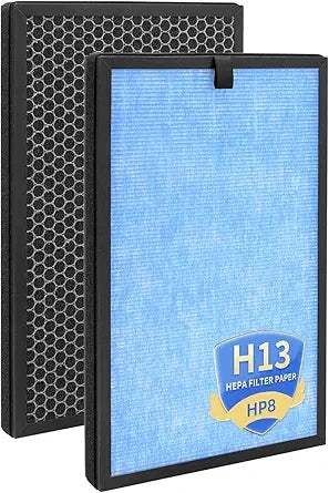 HP8 Replacement Filter Compatible With SimPure HP8 Air Purifier, Models: SP-HP8-RF,H13 True HEPA and Activated Carbon Filter 2 Pack