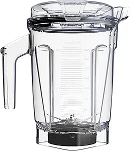 Vitamix 64-Ounce Low-Profile Blender Container with SELF-DETECT, BPA-Free, Laser-Cut Stainless-Steel Blades, Fits Under Most Kitchen Cabinets, Compatible with all full-size Vitamix Blenders