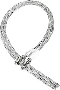 MECCANIXITY 63-75mm OD Cable Pulling Socks Grip 1.2m Double Head Side Pull Wire Mesh Puller Socks Grip Stainless Steel Wire Pulling Tools