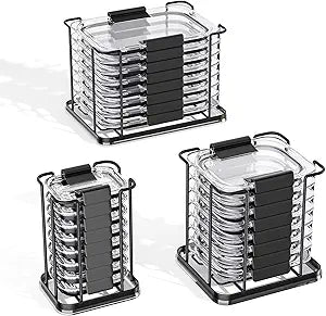 Food Container Lid Organizer for Rubbermaid Brilliance Snap-On Lids,3-Piece