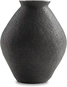Signature Design by Ashley Hannela 17" Modern Distressed Polyresin Vase, Antique Brown