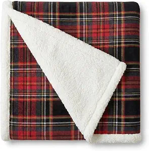 Eddie Bauer - Sherpa Reverse Throw Blanket for Bed or Couch, 50 x 60