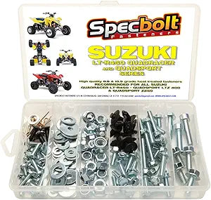 120pc Specbolt Suzuki LT-R450 LTZ400 Z250 ATV Quad Bolt Kit for Maintenance & Restoration OEM Spec Fasteners