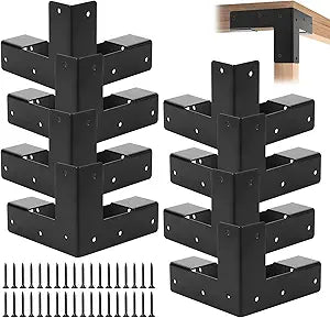Work Bench Brackets, 2 x 4 Steel Corner Brackets Right Angle Corner Support Bracket for DIY Shelving Work Table Furniture Repairs (Actual 1.5"x3.5"), 8 Pieces