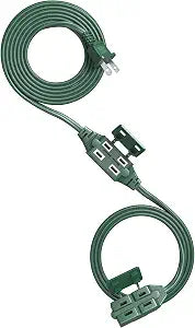 DEWENWILS 2 Prong Extension Cord 10FT, Green, 16/2 SPT-2 ETL Listed, 1 Pack