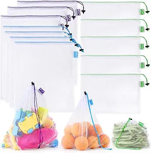 SPLF 12 Pcs Heavy Duty Reusable Mesh Produce Bags