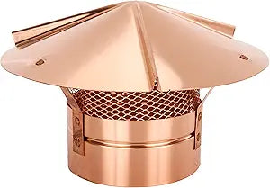Cone Top Cap with Screen - Copper 4 inch