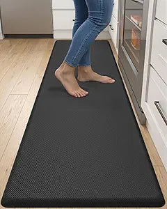 DEXI Kitchen Mat Cushioned Anti Fatigue, Extra Long Large Comfort Standing Floor Mats Waterproof, Memory Foam Antifatigue Runner Rug for Desk Office, Sink, Laundry, 70x20, Black