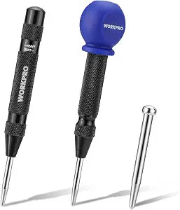 WORKPRO 2PCS Automatic Center Punch, Adjustable Spring Loaded Center Punch