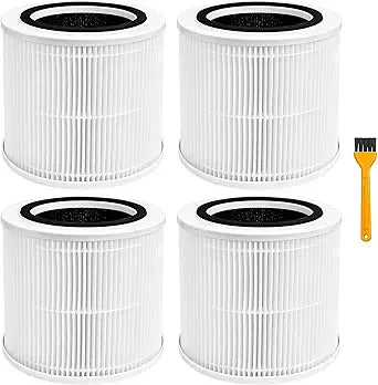 4 Pcs AP100 AP102 Replacement Filter Compatible with AromaRoom AP100-A, AP102, AP100-B, AP100-C Air Purifiers, Activated Carbon Filter, Comes with 1 Cleaning Brush