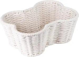 OtterPets Dog Toy Basket, Handmade Dog Toy Bin, Bone Shaped Pet Organizer, Cat Storage Box (Cotton Rope, 17x13in)