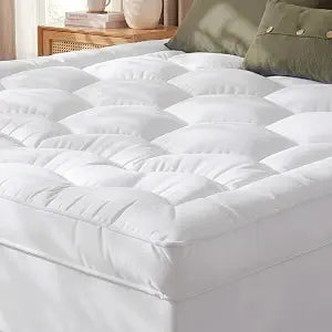 Homkdom Queen Mattress Topper for Back Pain & Hip Relief, Cloud-Like Pillow Top Memory Foam Mattress Topper, Quilted Fitted Mattress Pad Protector 6-21'' Deep Pocket