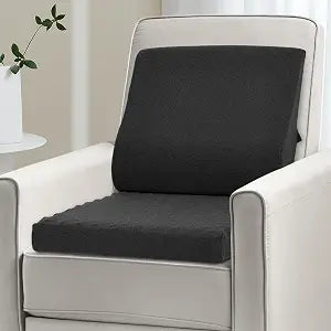 Shinnwa Lumbar Support Pillow for Recliner, Ultra-Soft Foam Back Support Pillow and Egg Crate Foam Seat Cushion 2-in-1 for Couch, Office Chair, for Back Pain Relief, Charcoal