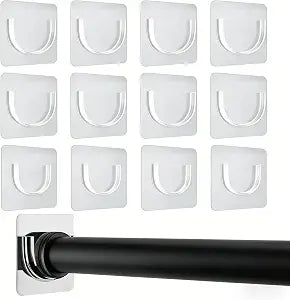 Shower Curtain Rod Holder Multipack, Tension Rod Retainer Mount with Large and Small Sizes, Bathroom Wall Protectors, 20 Pack