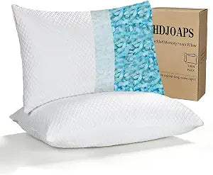 Cooling Pillow for Sleeping King Size Set of 2, Shredded Memory Foam Pillows Adjustable Firm Bed Pillow with Zipper, Cool Pillow for Hot, Side, Back and Stomach Sleepers