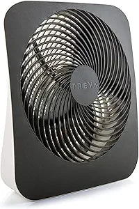 Treva 10-Inch Portable Fan, Powered by Battery and/or AC Adapter - Desk Fan Air Circulating with 2 Cooling Speeds for Personal and Travel Use (Black) (OOS)