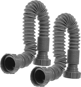 ULTECHNOVO 2-Pack Flexible Sink Drain Pipe for Misaligned Plumbing - 1-1/2 Inch 45.2mm Expandable Drain Hose Extension for Bathroom Sink & Kitchen, Thread Mini Corrugated Flexible Pipe Replacement
