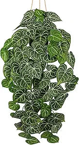 Large Fake Hanging Plants in Pot with Hook, 37" Artificial Hanging Pothos Long Vines Plants, Fake Potted Greenery Plant for Room Wall Living Room Bathroom Kitchen, Big Faux Ivy Houseplants for Shelf