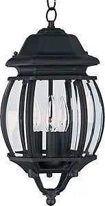 Maxim Lighting Crown Hill 3-Light Light Fixture | Black Finish | Clear Glass Shade | Traditional Interior Light Fixture | 1036BK