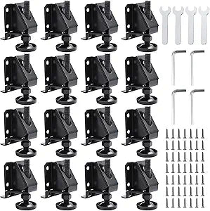 DkOvn Leg Leveler, 16 Pack Heavy Duty Leveling Feet, Adjustable Furniture Leveler Legs, with Screws, Lock Nuts and Wrench, 2 inch Adjustable Height, for Furniture, Table, Cabinets