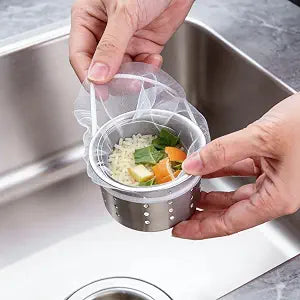 300 Pack Disposable Sink Strainer Bags,Applicable to Drain Nets for Kitchen Sink&Bathroom DrainPrevents Clogging by Trapping Debris, Hair, and Particles.