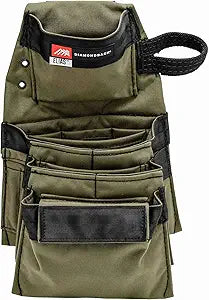 The Diamondback Elias 2.0 Tool Pouch, Ranger Green, Left Side | for Carpenters, Remodelers, Framer | Holder for Drill, Driver, Hand Tools, Chalk Line, Punch, Chisel, Marker