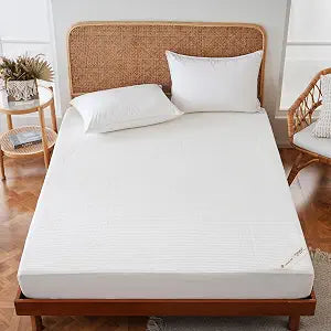 YOUR MOON Natural Wool Mattress Pad Queen  200GSM Australian Wool Mattress Topper, Quilted Fitted Mattress Bed Cover with 16" Deep Pocket, Hypoallergenic Cotton Cover (White)