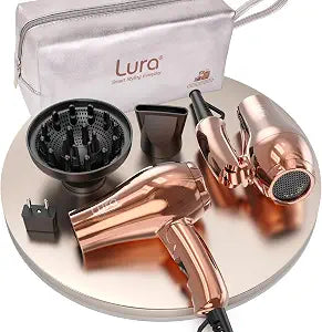 Small Auto Dual Voltage Travel Hair Dryer Foldable with Diffuser for Women