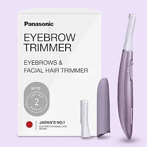 Panasonic Eyebrow & Facial Hair Trimmer for Women, Gentle Face Shaver for Peach Fuzz, Brows & Upper Lip, Flexible Head, Compact Battery-Operated Beauty Tool - ES-WF71-V