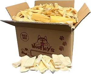 Woofley's Beef Cheek Strips 6 Inch - 100 Count - Beef Cheek Dog Chews - No Hide Bones for Dogs