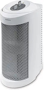 Holmes True HEPA Allergen Remover Mini Tower Air Purifier with Optional Ionizer | Small Space Air Purifier, White (HAP706-NU-1)