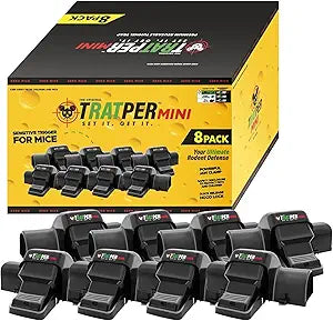 Tratper Mouse Tunnel Traps. Prevents Accidental Triggering with Dual Tunnel Design. Covered Snap Traps for Humane Kill, Safe and Reusable, Pest Control for Mice, Indoor & Outdoor Use, 8 Pack
