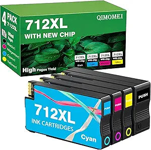 712XL 712 XL Ink Compatible for HP 712 Ink Cartridges Combo Pack Replacement for HP DesignJet T210 Ink Cartridge T230 T250 T630 T650 Studio Plotter Printer (1 Black,1 Cyan,1 Magenta,1 Yellow, 4Pack)