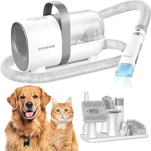 EVEAGE Dog Grooming Vacuum, 13000Pa Strong Grooming, 1.5L Large Capacity Dust Cup, Low Noise Pet Hair Vacuum, 7 Grooming Tools & 6 Nozzles for Cat & Dog Hair