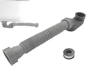 1 1/2 Inch Tub Drain Kit with Low Profile P Trap,Flexible Drain Pipe for Freestanding Tub, RV Shower, Clawfoot Tub - Low Profile Shower Drain Kit, Easy Installation