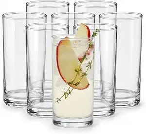 Libbey Heavy Base Drinking Glasses Set of 8, Weighted Clear Water Cups