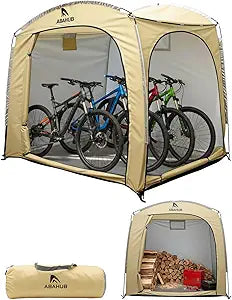 Abahub Portable Bike Storage Shed Tent, 86.7"  59"  67", Outdoor Silver-Coated Bicycle Shelter, PU4000 Waterproof 210D Oxford Fabric