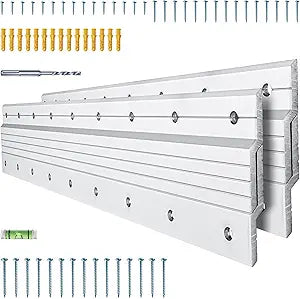 17 inch Z Clips French Cleat Hanger, 2 Pairs Heavy Duty Aluminum Picture Hanger, Interlocking Wall Mounting Hardware Kit for Mirrors, Picture, Poster, Floating Shelves, Whiteboard, Art, Frames