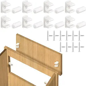 Juexica 8 Pairs False Front Clips for Cabinet with Screw Screwdriver, White