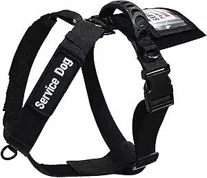 ActiveDogs No Pull Service Dog Vest Harness Adjustable Strap - Tactical Dog Harness XL 29"-44" w/Front D-Ring Quick Release Buckle + Back Patches Plate - Tactical Dog Harness Service Dog Vest