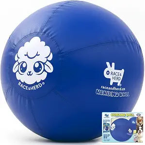 Race&Herd 25" Original XXL Best Herding Ball for Dogs Large - Herding Toys, Durable Outdoor Big Dog Herding Ball for Australian Shepherd, Corgis, Border Collie Ball - Medium to Large Breeds (Ocean)