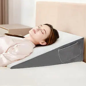 Vekkia 24" x 24" x 7.5" Bed Wedge Pillow for Sleeping  Triangle Pillow for Sleep Apnea, Acid Reflux, Snoring & Back Support, Washable Cover
