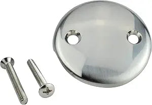 Plumb Pak K826-11DSBN Universal Bathtub Drain Two Hole Overflow Face Plate with Screws, Brushed Nickel